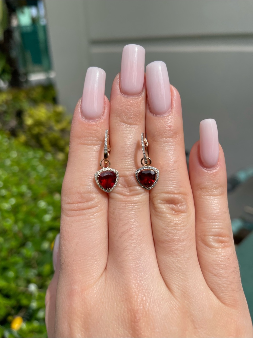 Ruby Earrings Rose gold natural